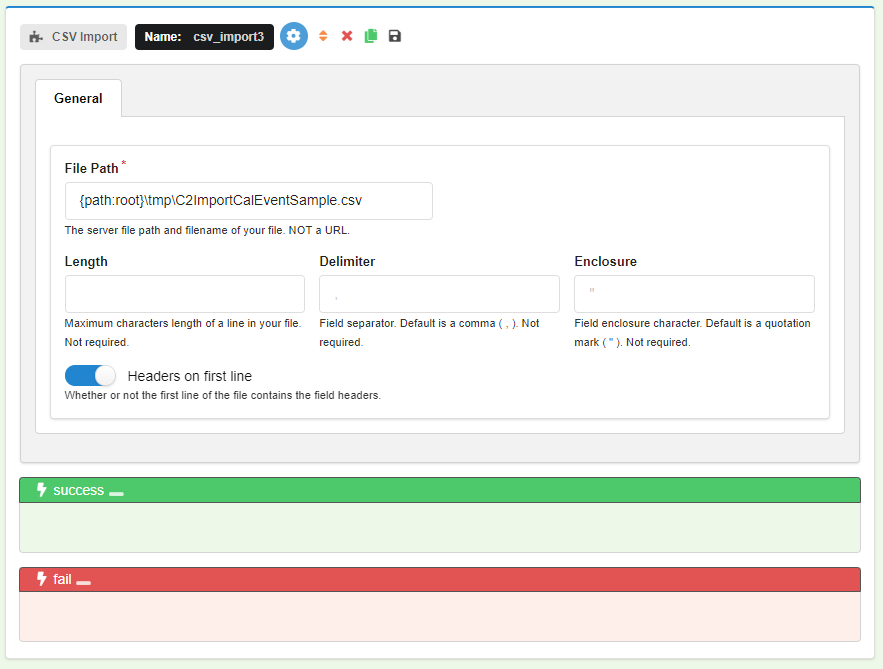 CSV Import Action